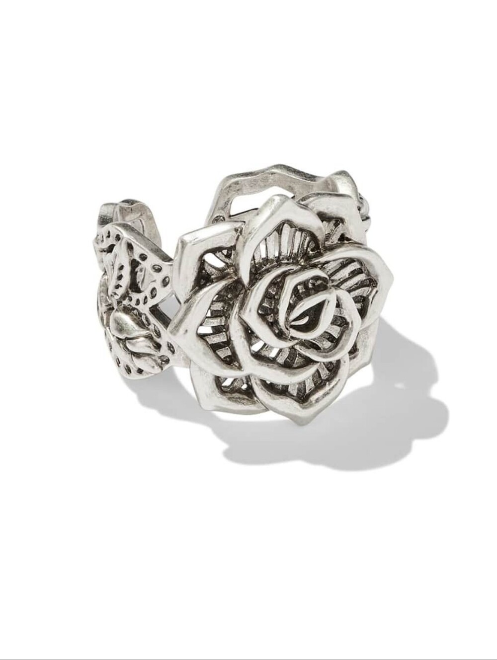 Kendra Scott Yellow Rose Ansel Cocktail Ring S/M Vintage Silver NIB - Picture 6 of 9